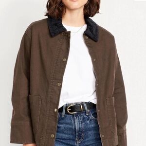 Women's Brown Jacket with Black Collar